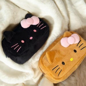Joli étui à crayons en peluche pour étudiant, grande capacité - Trousse pour la rentrée scolaire - Étui à crayons coloré et pelucheux pour enfant/garçon/fille