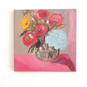 Flowers Original Oil Painting Painting Floral Wall Art Flower Impasto Painting Floral Bouquet Painting Unique Gifts