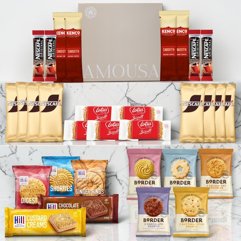 Coffee Gift Set: Nescafe Latte, Biscoff & Border Biscuits image 1