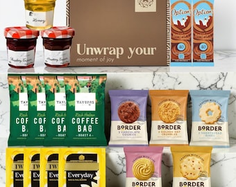 Afternoon Tea Hamper: Coffee, Biscuits & Mini Jams Gift Set