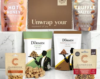 Gourmet Savoury Nuts Gift Set – Mixed Flavours, Pub Snacks Hamper