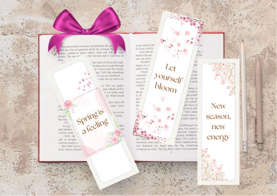 Floral Spring Bookmarks, Printable Bookmarks, Flower Design Bookmarks, DIY Bookmarks, Crafting Printables, Reading Gift, Flower Bookmarks
