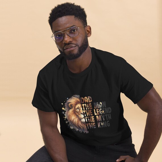Classic Tee for Dad, Daddy Quote Shirt Lion, Father's Day Gift, Gift for Him, Lion Design Shirt, Papa T-shirt, Gift for Him