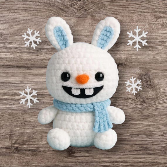 Snowbubu Crochet Pattern PDF, Cute Amigurumi, Snowman Plush DIY, Crochet Plush Pattern, Craft Gift, Beginner Project, Amigurumi Snowman DIY