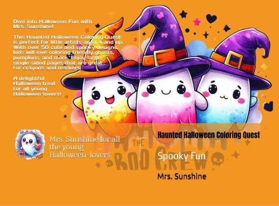 Haunted Halloween Coloring Quest for Kids, Spooky Fun Activity Book, Halloween Workbook, Kids Coloring Book, Kids Halloween Workbook