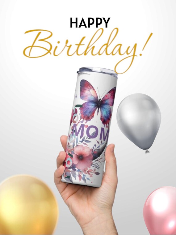 Modern Stainless Steel Tumbler, Gift for Mom, Unique Mother's Day Cup, Stylish Birthday Present, Beautiful Drinkware
