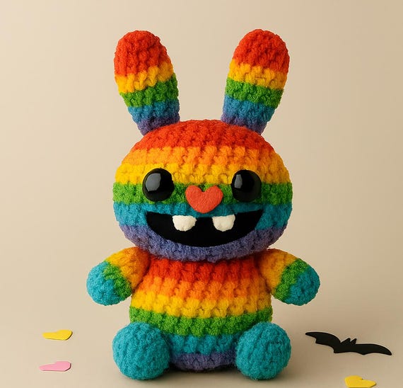 Rainbowbubu Crochet Pattern PDF, Cute Amigurumi Pattern, Rainbow Plush DIY, Beginner Project, Craft Gift, Amigurumi Plush DIY