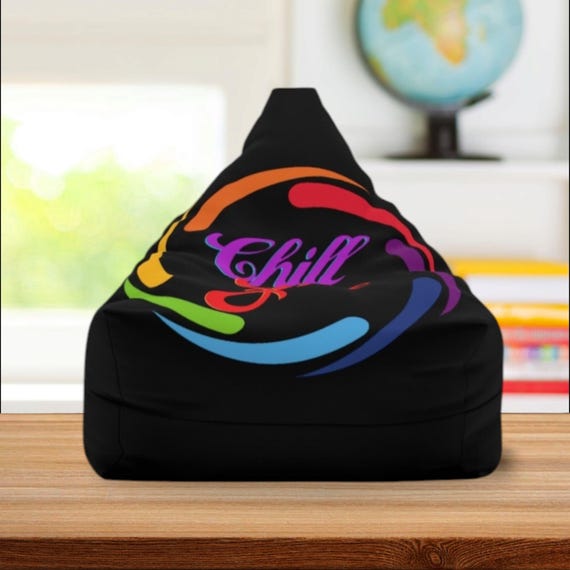 Kids Chill Zone Bean Bag Chair Cover, Fun Room Decor, Children's Furniture Slipcover