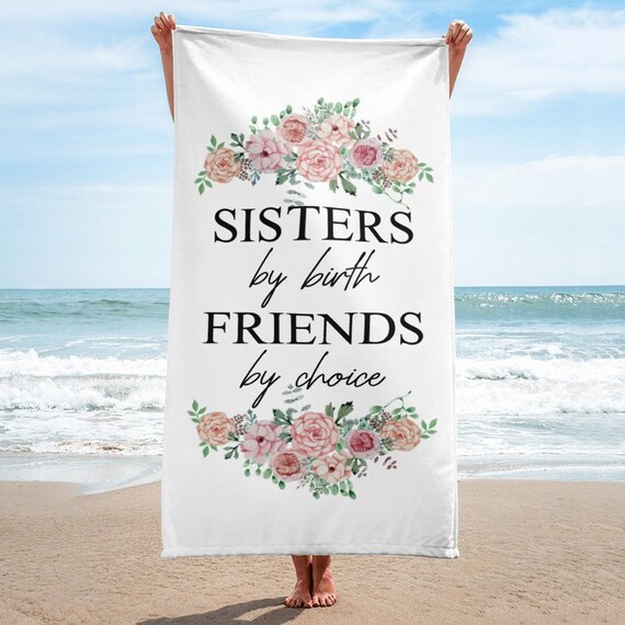 Towel With Sister Quote, Sister Gift, Birthday Gift For Sister, Home Decor Towel, Text Decor, Family Quote Gift,  Sister Gift Towel
