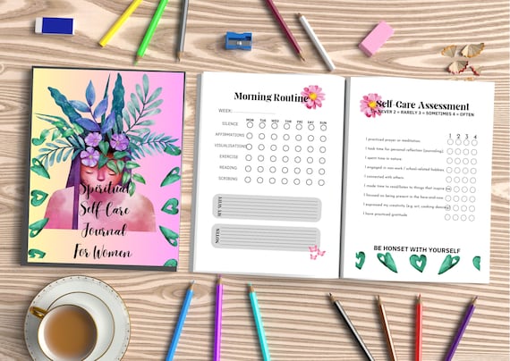 Spiritual Self-Care Workbook Journal, Guided Reflection for Women, Mindfulness Journal, Daily Wellness, Perfect Gift, Mindfulness Practices