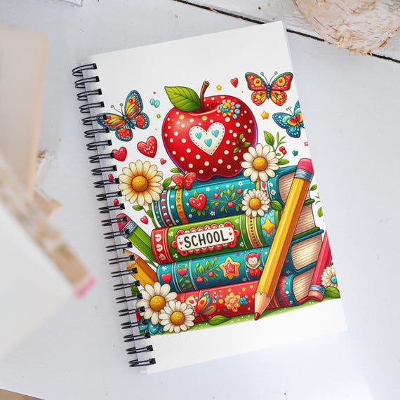 Spiral Notebook Back to School, School Supplies, Student Journal, Notebook for Students, Back to School Gift, School Essentials