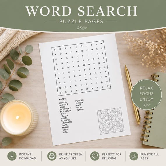 WordSearch Book PDF, Printable Word Puzzle, High Quality Word Search, Digital Word Game, Printable Wordsearch, Interactive Word Fun