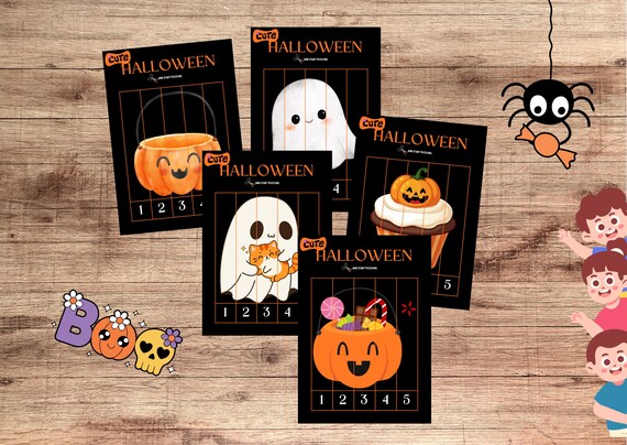 Halloween Number Puzzle, Printable Educational Toy, Cut and Play, Learning Numbers, Kids Number Puzzle, Number Puzzles, Preschool Learning
