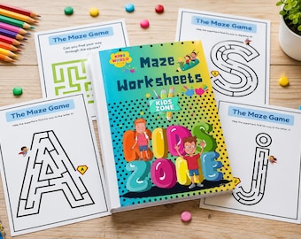 Maze Worksheet for Kids, Printable Maze Puzzle, Activity Sheet, Brain Teaser, Educational Fun, Toddler Maze, Homeschool Resource