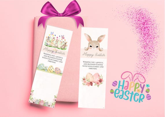 Cute Easter Bookmarks, Printable Easter Bookmark Set, Easter Bunny Bookmark, Kids Easter Reading, Spring Bookmarks, Easter Bookmark Gift