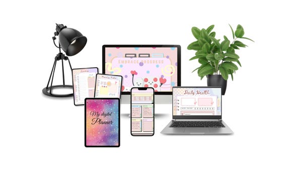 Digital Planner, Hyperlinked Pages, Productivity Planner, Selfcare Checklist, Weekly, Monthly, Do To List, Finance Tracker, Health Tracker