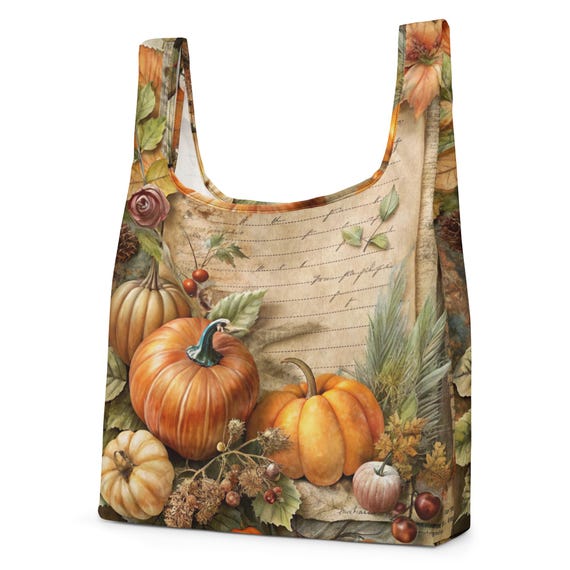Autumn Style Shopping Bag, Fall Design Tote, Eco-friendly Shopper, Reusable Bag, Seasonal Fall Tote, Shopping Essential, Fall Tote
