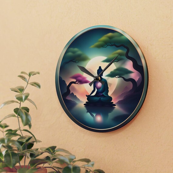 Modern Zen Wall Clock, Peaceful Home Decor, Abstract Serene Clock, Simple Tranquil Gift