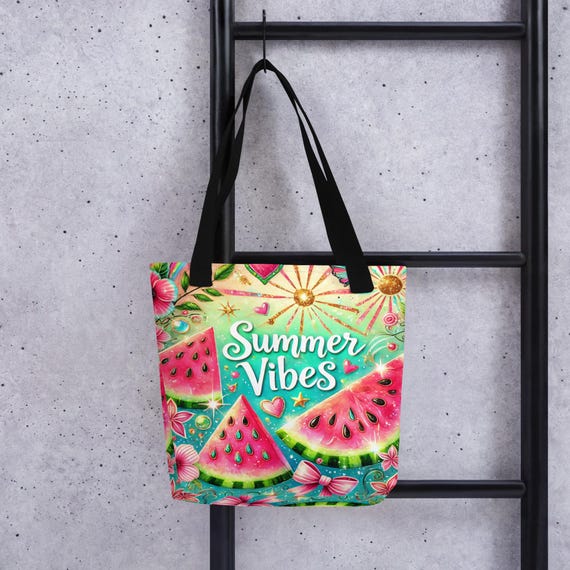Summer Vibes Tote Bag, Eco-Friendly Tote, Weekend Bag, Casual Carryall, Gifts for Travelers, Vacation Bag, Beach Tote
