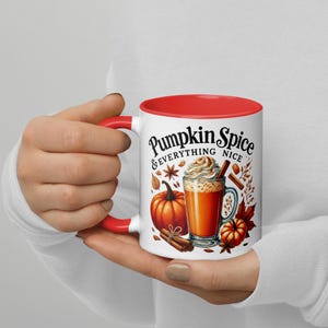 Pumpkin Spice Mug with Color Inside, Fall Mug, Coffee Cup, Autumn Vibes, Halloween Gift, Gift for Her, Cozy Drinkware, Autumn Drinkware