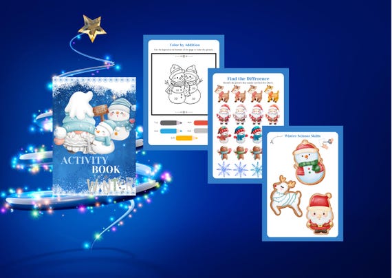 Activity Book Winter for Kids Printable, Fun Learning, Snow Day Activities, Holiday Games, Winter Activities, Winter Worksheets, Preschool