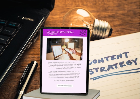Social Media Content Planner eBook, 3 Month Strategy, Marketing Content Guide, Digital Content, Social Media Help, Content Strategy