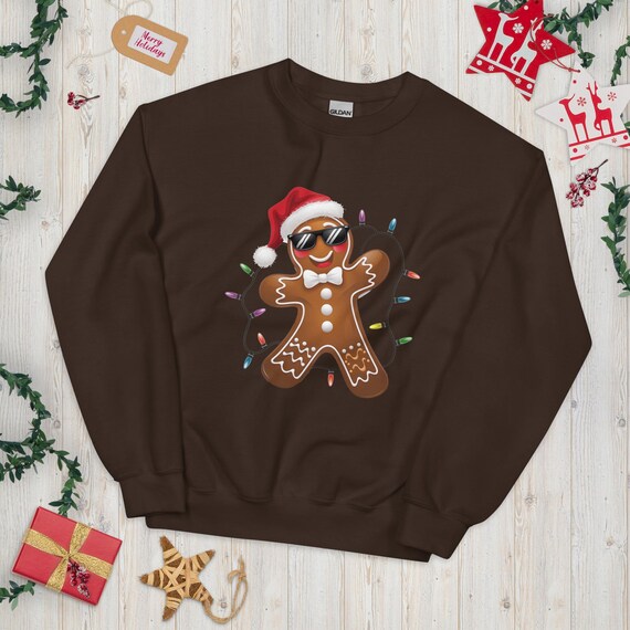 Unisex Sweatshirt Gingerbread Man, Cool Gingerbread Sweater, Christmas Sweatshirt, Ugly Christmas Sweater, Holiday Gift, Christmas Sweater