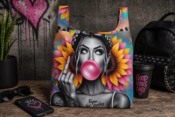 Trendy Shopping Bag, Nope Not Today Quote, Reusable Tote, Eco-Friendly Bag, Trendy Shopping Tote, Gift for Her, Fashion Bag