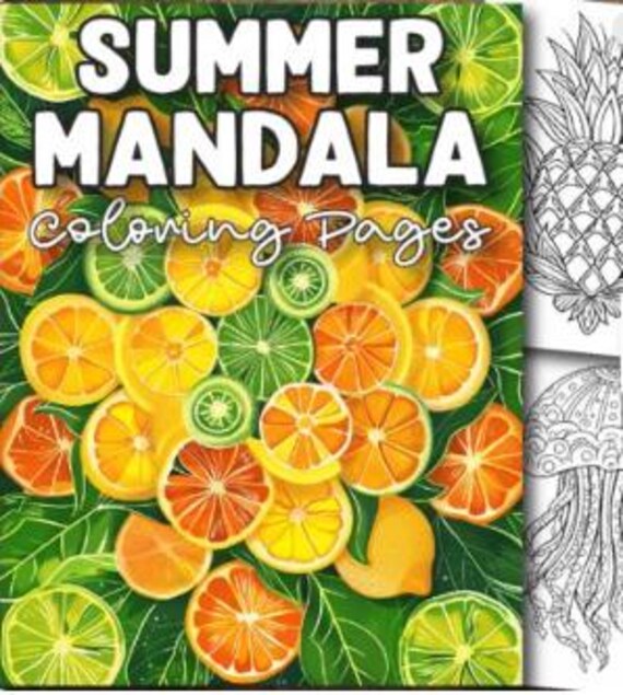 Summer Mandala Coloring Pages for Adults, Instant Download, High Quality Printable, Mandala Art, Relaxation Gift, Art Therapy