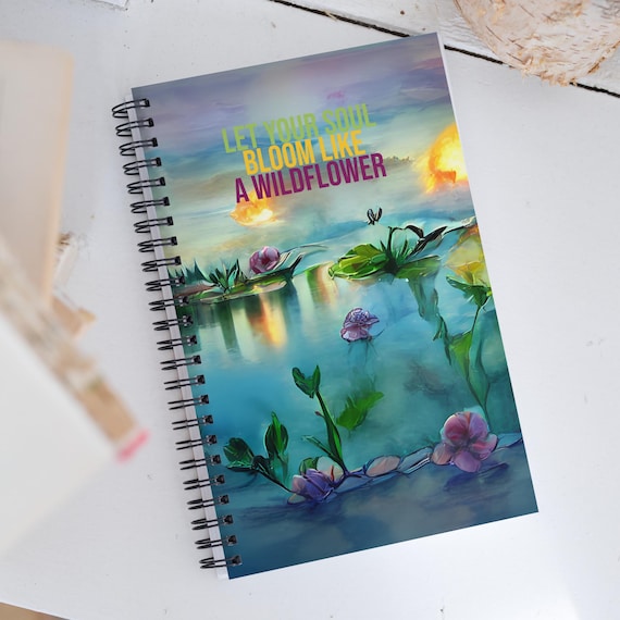 Spiral Notebook, Abstract Nature Journal, Flower Inspired Art, Nature Sketchbook, Artistic Writing Journal, Gift for Artists