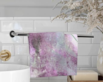 Lilac Boho Style Face Towel, Soft Cotton Towel, Bohemian Bathroom Decor, Purple Spa Towel, Guest Hand Towel