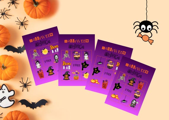 Halloween Bingo, Halloween Party Game, Family Fun, Kids Halloween Bingo, Printable Game, Preschool Halloween, Family Game Night