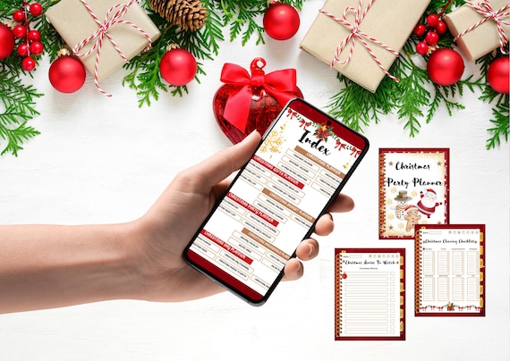 Digital Christmas Planner Canva Templates, Hyperlinked Pages, Budget Planner, Party Planner, Household Planning, Canva Editable Templates