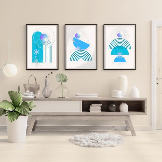 Abstract Printable Poster, Trendy Winter Art, Unique Wall Artwork, Seasonal Art, Home Decor, Gift Idea, Modern Artwork, Set of 3 Prints