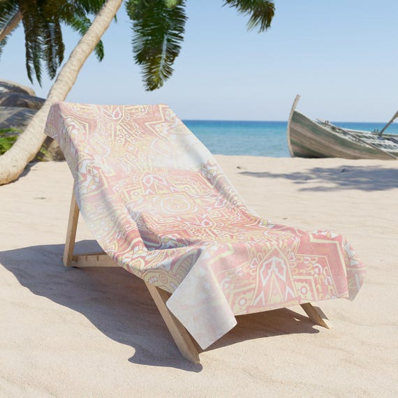 Boho Style Beach Towel, Oversized Towel, Bohemian Beach Blanket, Modern Beach Towel, Summer Essential