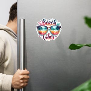 Beach Vibes Magnet, Coastal Decor, Fridge Magnet, Beach Lover Gift, Nautical Home Decor, Summer Magnet, Coastal Gift, Summer Home Decor