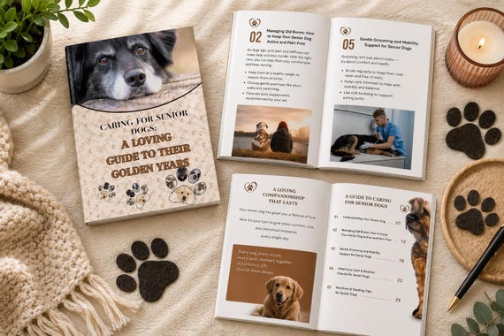 Senior Dog Care eBook, Complete Guide to Caring for Your Aging Dog, Printable Planner, High Quality, Pet Book, Easy to Use, Complete Guide