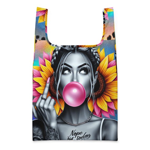 Trendy Shopping Bag, Nope Not Today Quote, Reusable Tote, Eco-Friendly Bag, Trendy Shopping Tote, Gift for Her, Fashion Bag