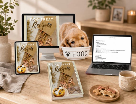 Homemade Dog Treat Recipes eBook, DIY Pet Snacks, Healthy Dog Snacks Recipes, Puppy Love Treats, Pet Gift, Dog Owners, Dog Treat Ideas
