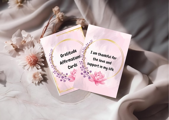 Gratitude Affirmations Cards, 32 Templates for Personal Use, Social Media Tool, Coaches Resource, Mindfulness Practice, Mindfulness Tools