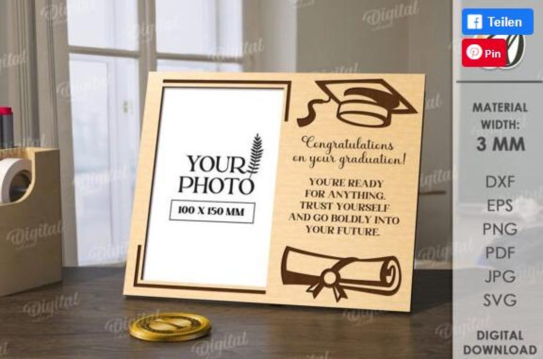 3D Graduation Picture Frame, Laser Cut Frame, Instant Download, Cutting ...