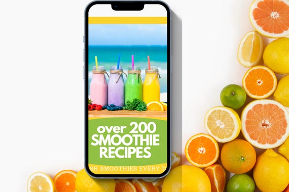 Smoothies Recipes Ebook, Healthy Smoothie Guide, Blender Recipes Book, easy Smoothie, healthy Smoothie, Fruity Drink Ideas, Smoothie Recipes