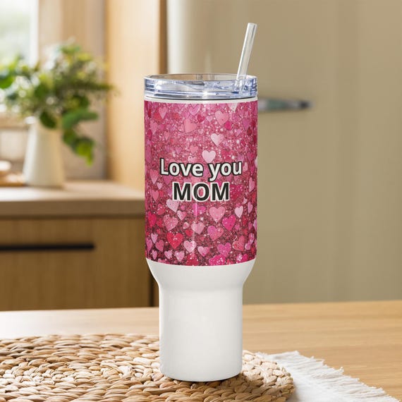 Unique Travel Mug With Handle For Mom, Stylish Gift For Mom, Mothers Day Mug, Birthday Gift, Modern Drinkware