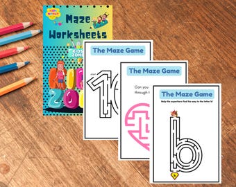 Maze Worksheet for Kids, Printable Maze Puzzle, Activity Sheet, Brain Teaser, Educational Fun, Toddler Maze, Homeschool Resource