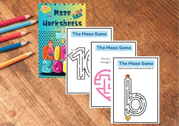 Maze Worksheet for Kids, Printable Maze Puzzle, Activity Sheet, Brain Teaser, Educational Fun, Toddler Maze, Homeschool Resource