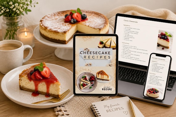 Cheesecake Recipes Ebook, Digital Dessert Cookbook, Baking Ebook, Cheesecake Guide, Digital Download, Recipe Collection, Cheesecake Cookbook