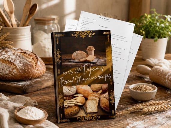 Delicious Bread Machine Recipes, Easy Bread Recipes, Bread Baking Guide, Homemade Bread Cookbook, Gift for Bakers, Bread Recipes