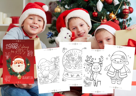 Xmas Coloring for Kids, Holiday Activity Book, Christmas Coloring, Fun for Children, Gift for Kids, Xmas Coloring Book, Christmas Art Book