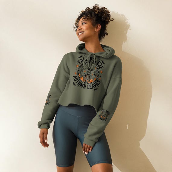 Fall Breeze Crop Hoodie, Autumn Leaves Hoodie, Cozy Fall Top, Autumn Fashion, Casual Hoodie, Seasonal Wear, Autumn Outfit, Cozy Hoodie