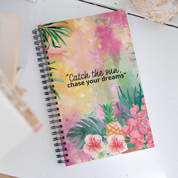 Summer Style Spiral Notebook, Gift for Writers, Unique Sketchbook, Spiral Bound Journal, Writing Gift